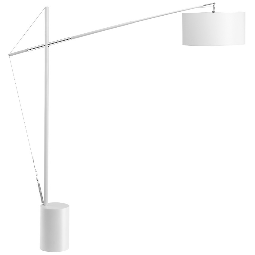 Bílá kovová stojací lampa Nova Luce Traccia 165 cm
